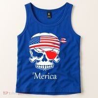 America Pirate Skull Flag July 4th Independence Day Merica Gift Tank Top thumb 2