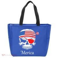 America Pirate Skull Flag July 4th Independence Day Merica Gift Tote Bag thumb 0