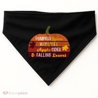 Adorable Pumpkin Spice Hayrides Apple Cider And Falling Leaves Gift USA-Made Doggie Bandana thumb 0