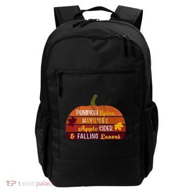 Adorable Pumpkin Spice Hayrides Apple Cider And Falling Leaves Gift Backpack