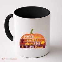 Adorable Pumpkin Spice Hayrides Apple Cider And Falling Leaves Gift Coffee Mug thumb 0