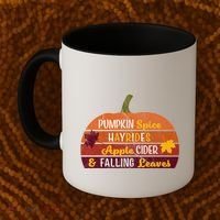 Adorable Pumpkin Spice Hayrides Apple Cider And Falling Leaves Gift Coffee Mug thumb 2