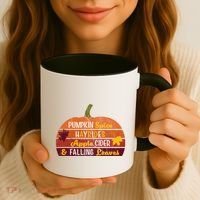 Adorable Pumpkin Spice Hayrides Apple Cider And Falling Leaves Gift Coffee Mug thumb 3