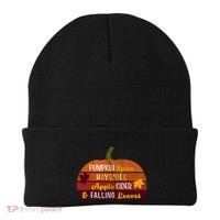 Adorable Pumpkin Spice Hayrides Apple Cider And Falling Leaves Gift Beanie thumb 0