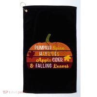 Adorable Pumpkin Spice Hayrides Apple Cider And Falling Leaves Gift Golf Towel thumb 0