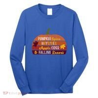 Adorable Pumpkin Spice Hayrides Apple Cider And Falling Leaves Gift Long Sleeve Shirt thumb 0