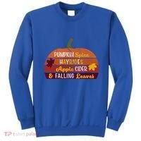 Adorable Pumpkin Spice Hayrides Apple Cider And Falling Leaves Gift Sweatshirt thumb 0