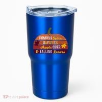 Adorable Pumpkin Spice Hayrides Apple Cider And Falling Leaves Gift Tumbler thumb 0