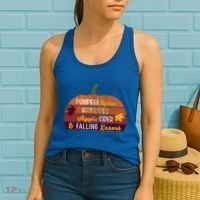 Adorable Pumpkin Spice Hayrides Apple Cider And Falling Leaves Gift Women's Tank Top thumb 2
