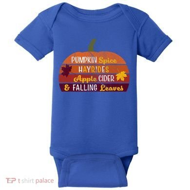 Adorable Pumpkin Spice Hayrides Apple Cider And Falling Leaves Gift Baby Bodysuit