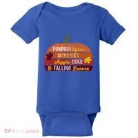 Adorable Pumpkin Spice Hayrides Apple Cider And Falling Leaves Gift Baby Bodysuit thumb 0
