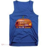 Adorable Pumpkin Spice Hayrides Apple Cider And Falling Leaves Gift Tank Top thumb 0