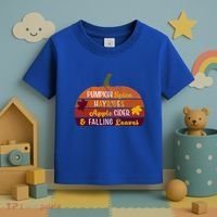 Adorable Pumpkin Spice Hayrides Apple Cider And Falling Leaves Gift Toddler T-Shirt thumb 3