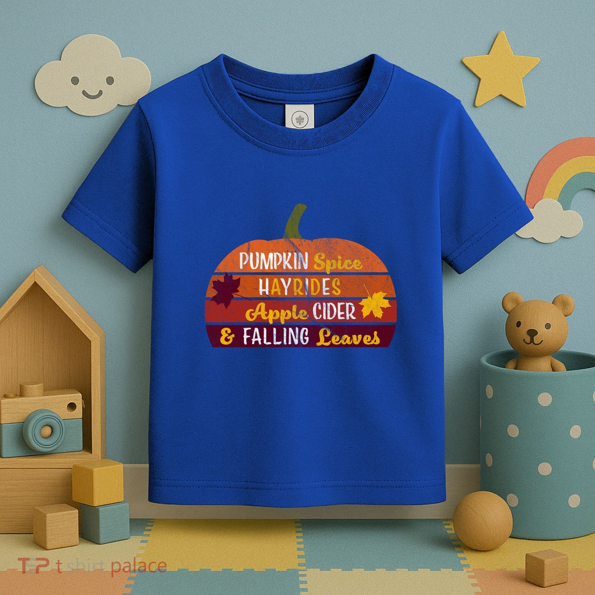 Adorable Pumpkin Spice Hayrides Apple Cider And Falling Leaves Gift Toddler T-Shirt