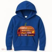 Adorable Pumpkin Spice Hayrides Apple Cider And Falling Leaves Gift Kids Hoodie thumb 0