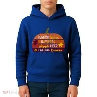 Adorable Pumpkin Spice Hayrides Apple Cider And Falling Leaves Gift Kids Hoodie thumb 4