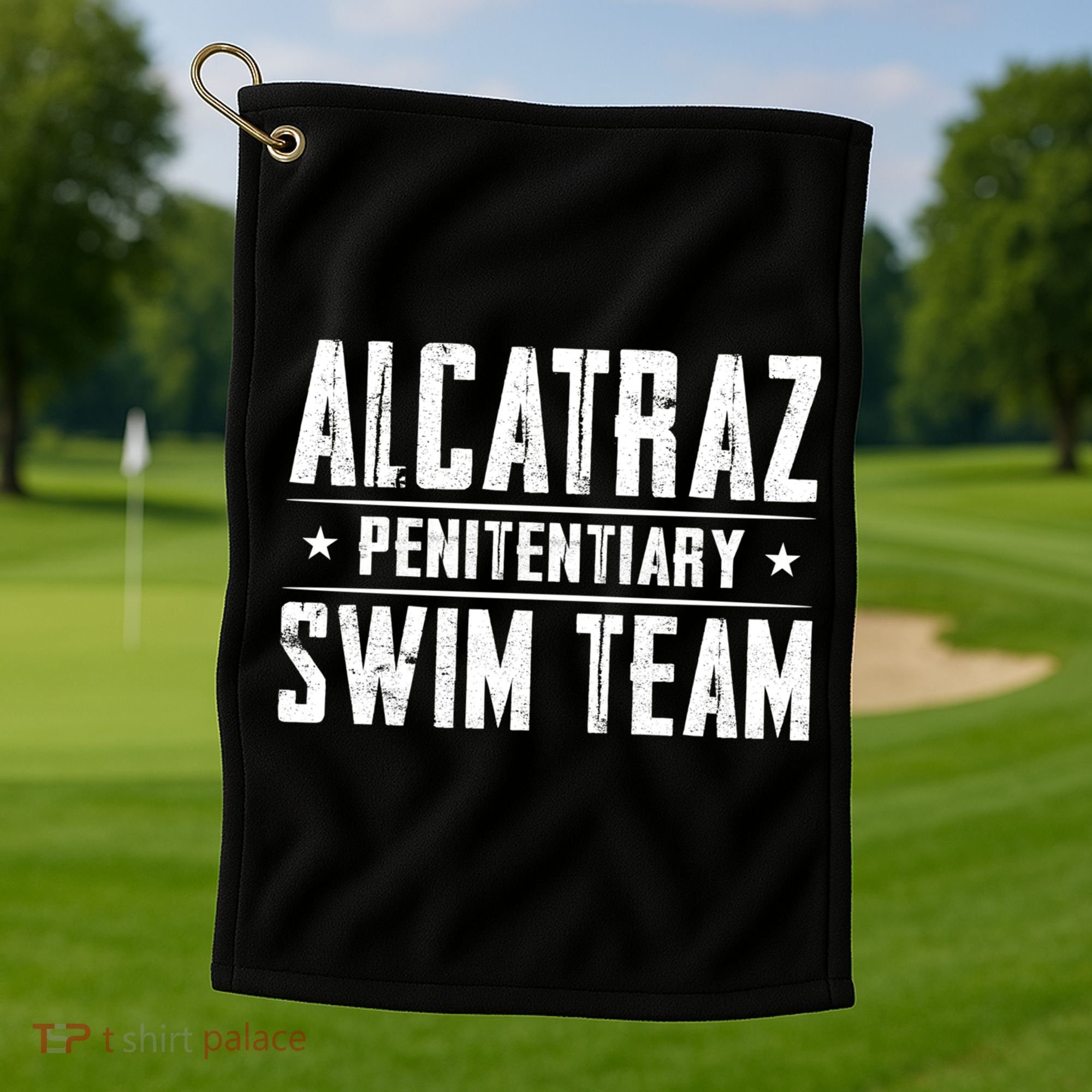 Alcatraz Penitentiary Swim Team Gift Golf Towel