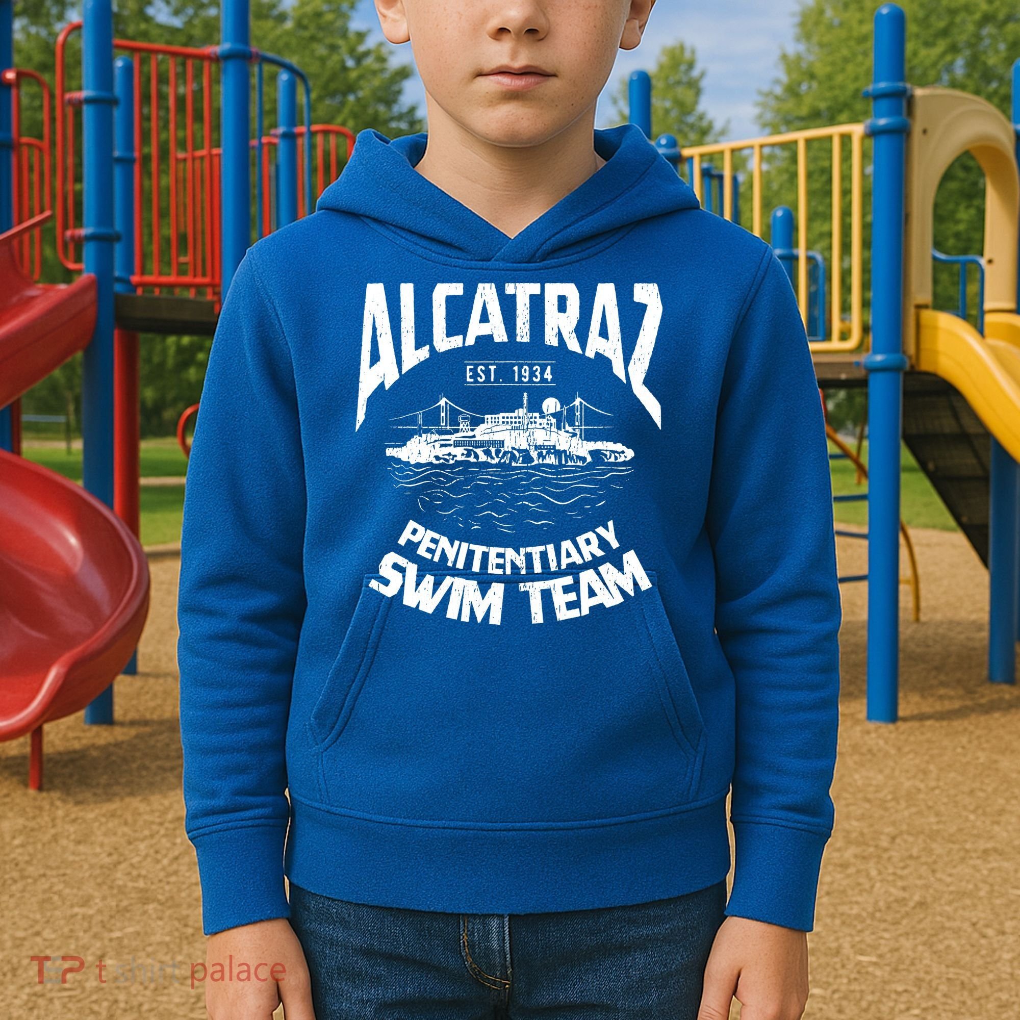 Alcatraz Penitentiary Swim Team Kids Hoodie