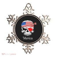 America Pirate Skull Flag July 4th Independence Day Merica Gift Ornament thumb 0