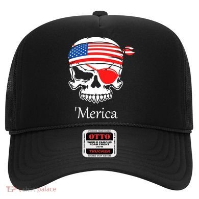 America Pirate Skull Flag July 4th Independence Day Merica Gift Hat