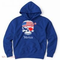 America Pirate Skull Flag July 4th Independence Day Merica Gift Hoodie thumb 0