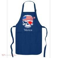 America Pirate Skull Flag July 4th Independence Day Merica Gift Apron thumb 0
