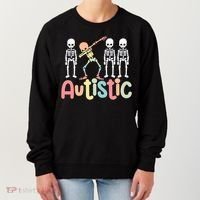 Autistic Pride Skeleton Neurodiversity Autism Proud Autism Awareness Women's Sweatshirt thumb 0