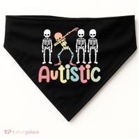 Autistic Pride Skeleton Neurodiversity Autism Proud Autism Awareness USA-Made Doggie Bandana thumb 0