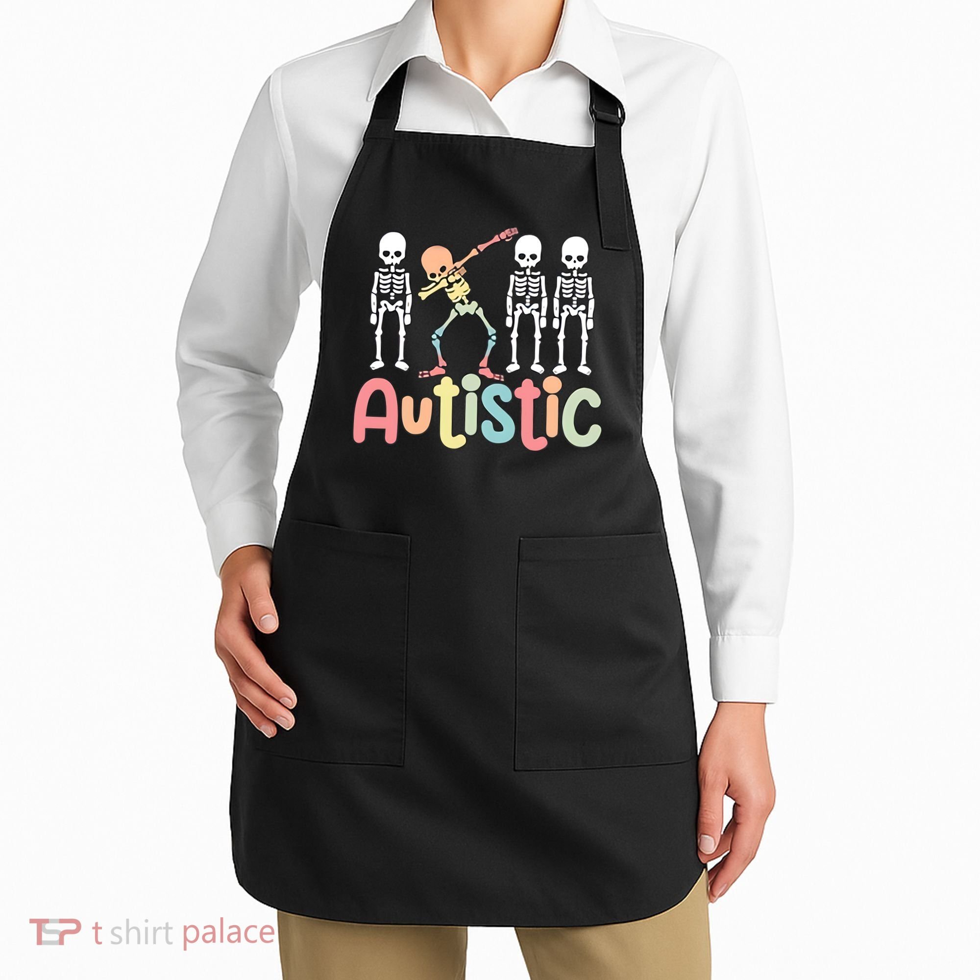 Autistic Pride Skeleton Neurodiversity Autism Proud Autism Awareness Apron