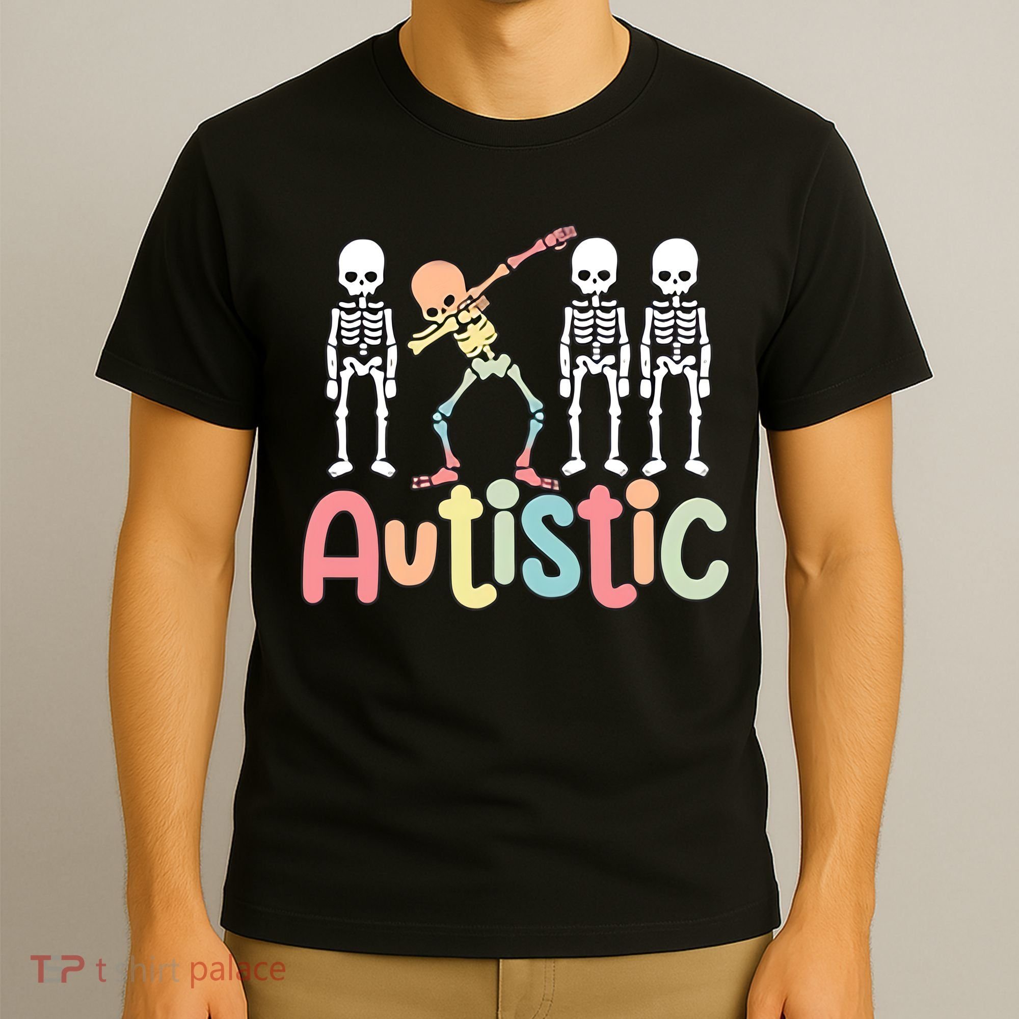 Autistic Pride Skeleton Neurodiversity Autism Proud Autism Awareness T-Shirt