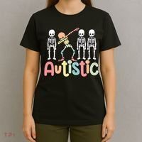 Autistic Pride Skeleton Neurodiversity Autism Proud Autism Awareness T-Shirt thumb 4