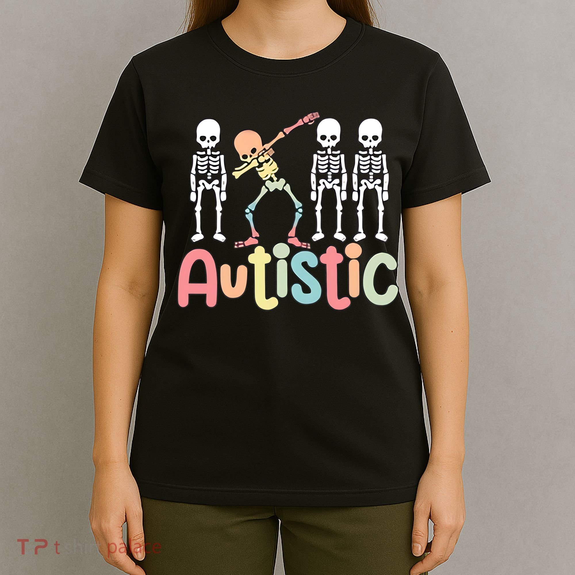 Autistic Pride Skeleton Neurodiversity Autism Proud Autism Awareness T-Shirt