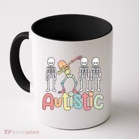 Autistic Pride Skeleton Neurodiversity Autism Proud Autism Awareness Coffee Mug thumb 0