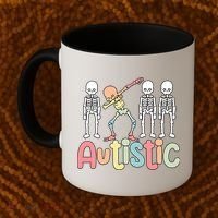 Autistic Pride Skeleton Neurodiversity Autism Proud Autism Awareness Coffee Mug thumb 2