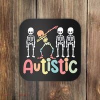 Autistic Pride Skeleton Neurodiversity Autism Proud Autism Awareness Coaster thumb 0