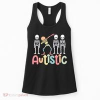 Autistic Pride Skeleton Neurodiversity Autism Proud Autism Awareness Women's Tank Top thumb 0