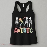 Autistic Pride Skeleton Neurodiversity Autism Proud Autism Awareness Women's Tank Top thumb 3