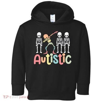 Autistic Pride Skeleton Neurodiversity Autism Proud Autism Awareness Toddler Hoodie