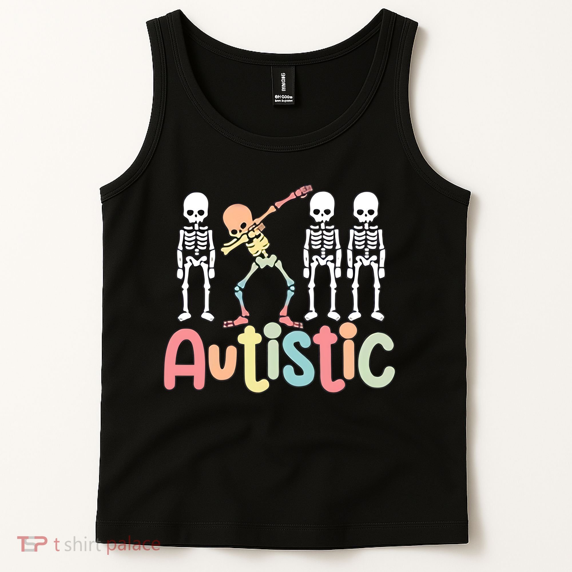 Autistic Pride Skeleton Neurodiversity Autism Proud Autism Awareness Tank Top