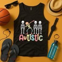 Autistic Pride Skeleton Neurodiversity Autism Proud Autism Awareness Tank Top thumb 4