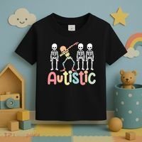 Autistic Pride Skeleton Neurodiversity Autism Proud Autism Awareness Toddler T-Shirt thumb 3