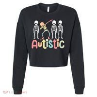 Autistic Pride Skeleton Neurodiversity Autism Proud Autism Awareness Cropped Pullover Crew thumb 0
