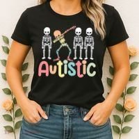 Autistic Pride Skeleton Neurodiversity Autism Proud Autism Awareness Women's T-Shirt thumb 2