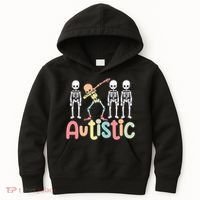 Autistic Pride Skeleton Neurodiversity Autism Proud Autism Awareness Kids Hoodie thumb 0