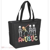 Autistic Pride Skeleton Neurodiversity Autism Proud Autism Awareness Tote Bag thumb 2