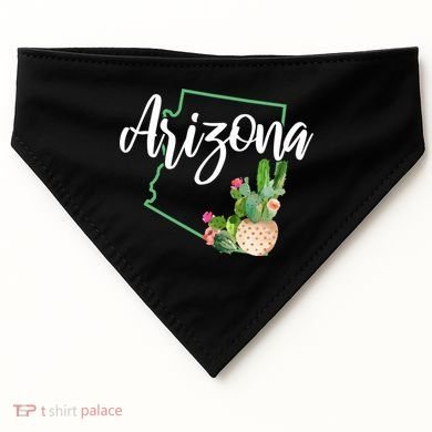 Arizona Pride State Map Cactus Vintage Arizona Cool Gift USA-Made Doggie Bandana