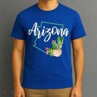 Arizona Pride State Map Cactus Vintage Arizona Cool Gift T-Shirt thumb 3
