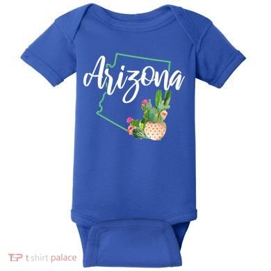 Arizona Pride State Map Cactus Vintage Arizona Cool Gift Baby Bodysuit