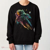 Astronaut Planets Spaceman Cosmonaut Space Cool Graphic Women's Sweatshirt thumb 0
