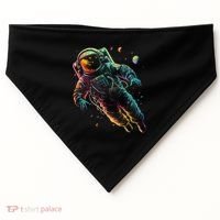 Astronaut Planets Spaceman Cosmonaut Space Cool Graphic USA-Made Doggie Bandana thumb 0